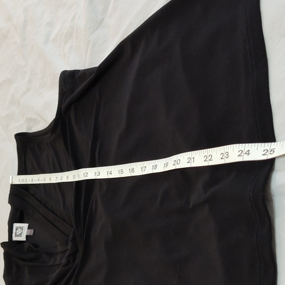 Kim Rogers Size XL Black Sleeveless V Neck Cowl Detail Shell Blouse Layering - Picture 11 of 14